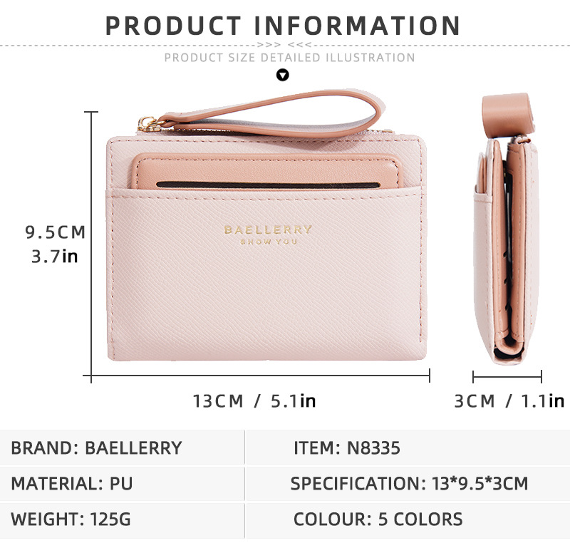 New Women's Short Wallet With Contrasting Colors Double Fold Zipper Zero Wallet Fashionable And Fresh Card Bag_voghion.com