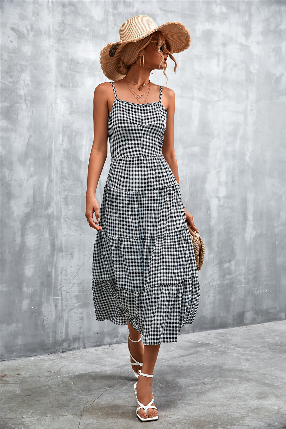 Women's Mid-length Lace-up Dress With Open Back For Summer_voghion.com