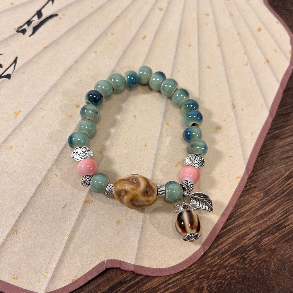 Braccialetto da donna in ceramica con perline, stile cinese, nuovo e artistico, per la migliore amica, Jingdezhen 2025_voghion.com