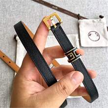 原单品质皮带女头层牛皮H字母方形针扣百搭简约1.5cm细款装饰腰带