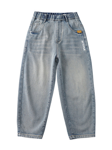 Children's Clothing Boy Autumn Pants 2025 Spring and Autumn Style Trendy Boy Fashion Denim Medium and Large Children Autumn Pants