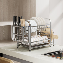 Bold Kitchen Bowl and Plate Drain Rack, Double-layer Chopstick and Utensil Storage Shelf, Diningware Organizer, Drain Basket, Dishwashing Pool, Bowl Placement Rack