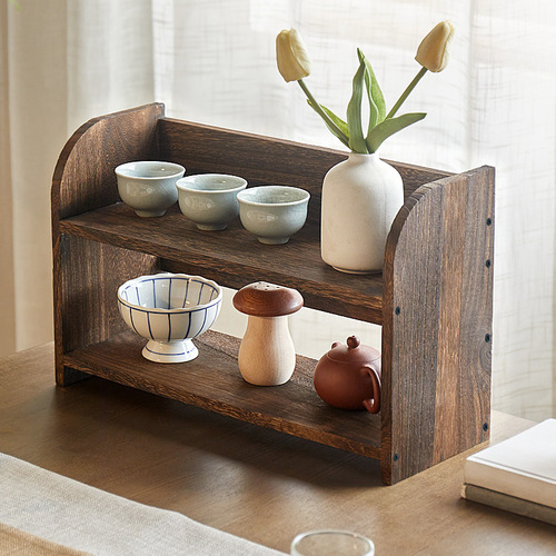 Bogu shelf solid wood Chinese-style desktop shelf, tea utensils and cups display stand, multi-purpose cabinet, tea pot stand, ornament small