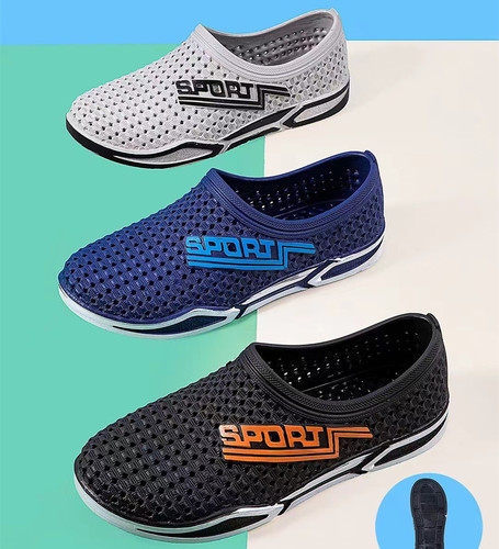 Baotou Sandals Men's Summer Beach Shoes Wholesale Plastic Anti-Slip Bird's Nest Croc Shoes Mixed Batch Outdoor Delivery Recording