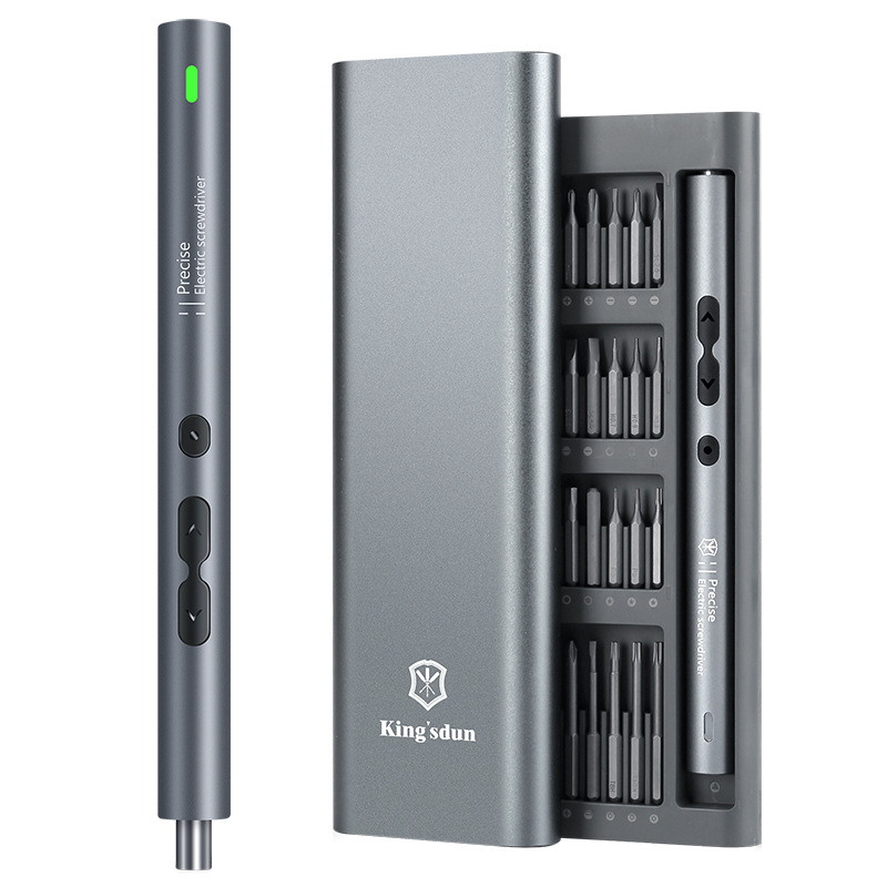 Teléfono móvil portátil reparación fina destornillador eléctrico recargable destornillador pequeño traje de reparación de precisión caja de regalo succión magnética