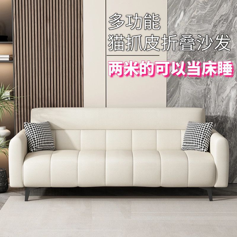 Minimalist Sofa for Small Apartments, Rental House, Simple Folding Sofa, Double Light Luxury Office Fabric Folding Sofa Bed