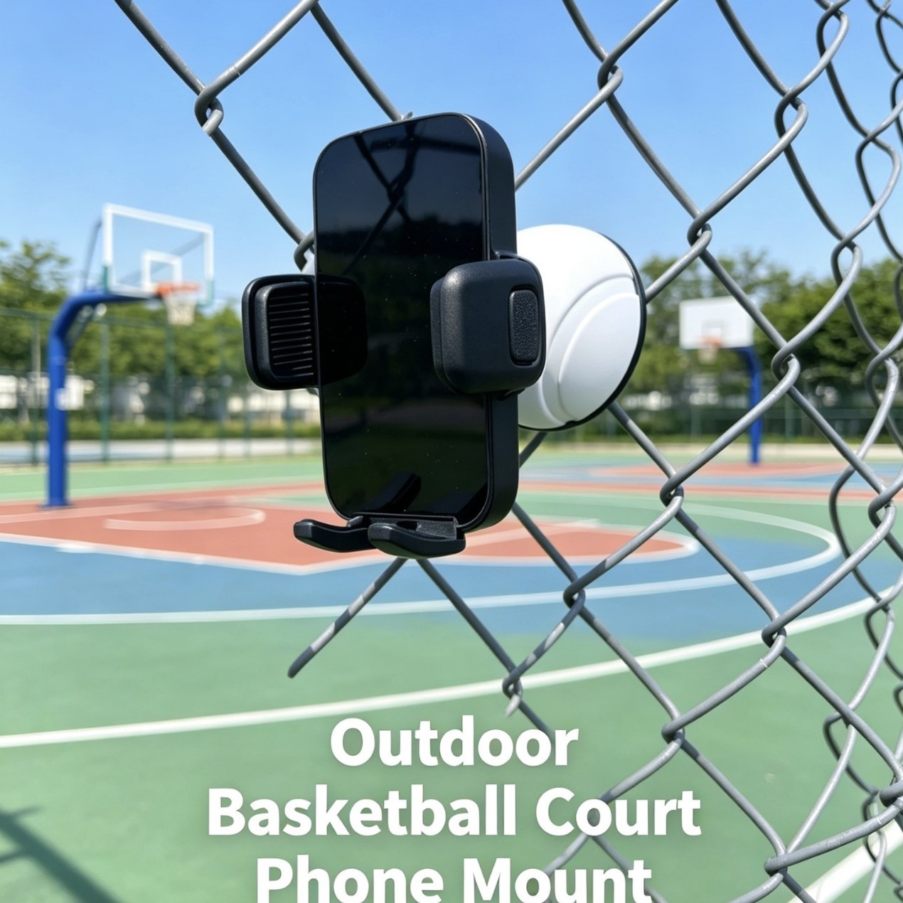 Mobile phone holder for court fencing, pickleball protective net mobile phone holder, tennis, basketball, and soccer fence mobile phone holder
