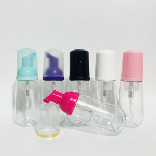 New conical foam bottle 60ml100mlPET transparent foaming bottle cleansing mousse portable refill bottle