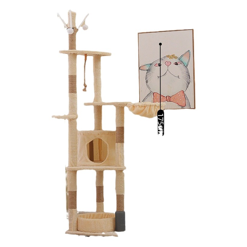 Flor árbol agujero gato escalada marco gato nido gato árbol integrado de tres capas gato rasguño tablero peluche terciopelo gato de gran altura plataforma de salto al por mayor