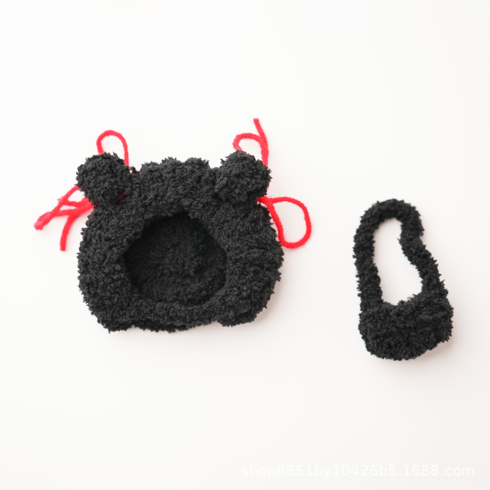 Nezha hood + small black velvet bag