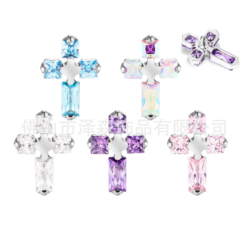 Pointed titanium steel lip stud product view