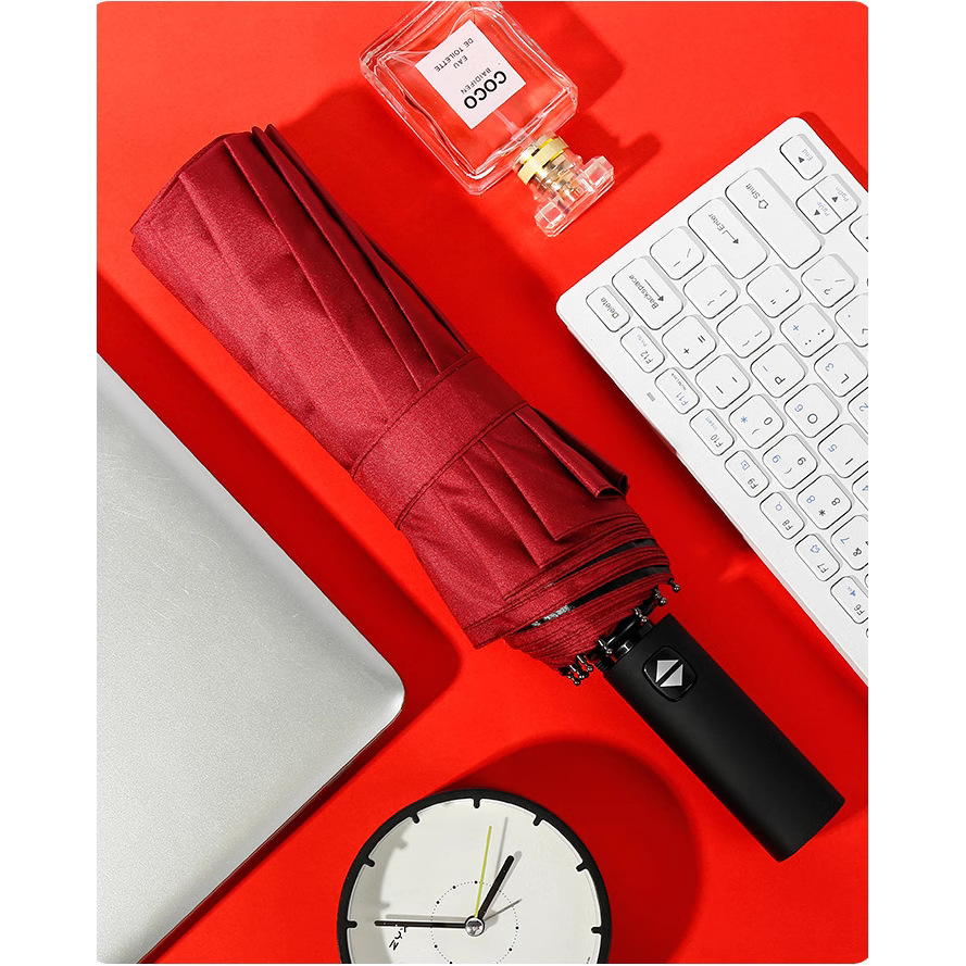 Paraguas de protección solar plegable de vinilo automático de 12 huesos paraguas reverso de negocios para hombres logotipo paraguas publicitario