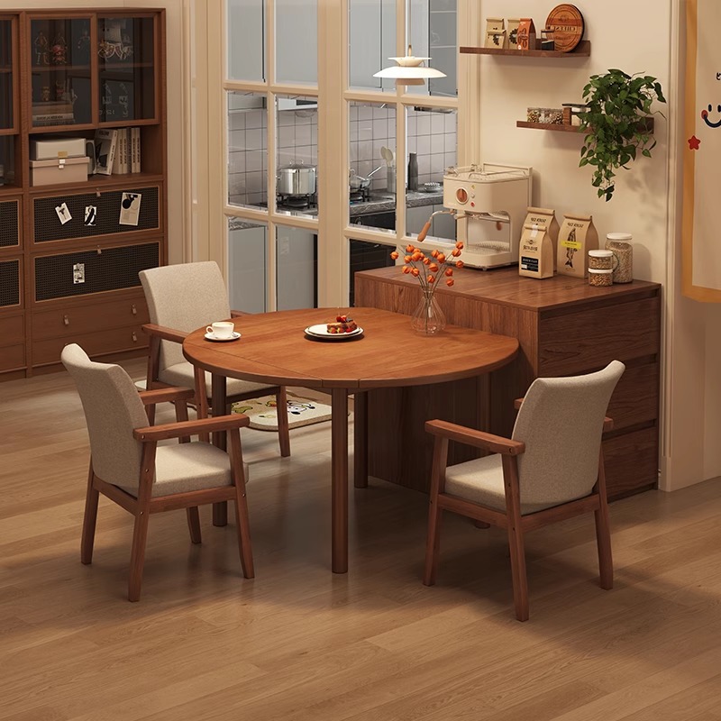 Home Small Island Dining Table Integrated Sideboard 2025 New Foldable Round Table Open Kitchen Bar