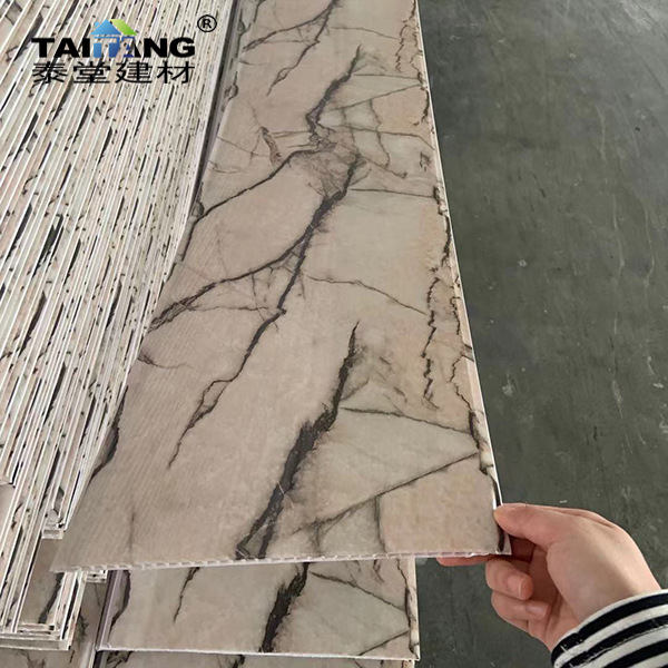 7mm * 20cm revestimiento de grano de madera techo de pvc techo decoración de interiores tipo fuelle salida