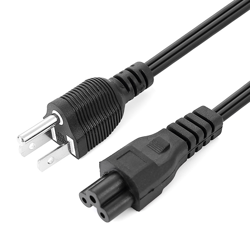 Cable de alimentación americano de tres clavijas para comercio exterior transfronterizo, enchufe estándar de EE. UU., cable de alimentación con conector tipo flor de ciruelo, cable de alimentación, tres filas