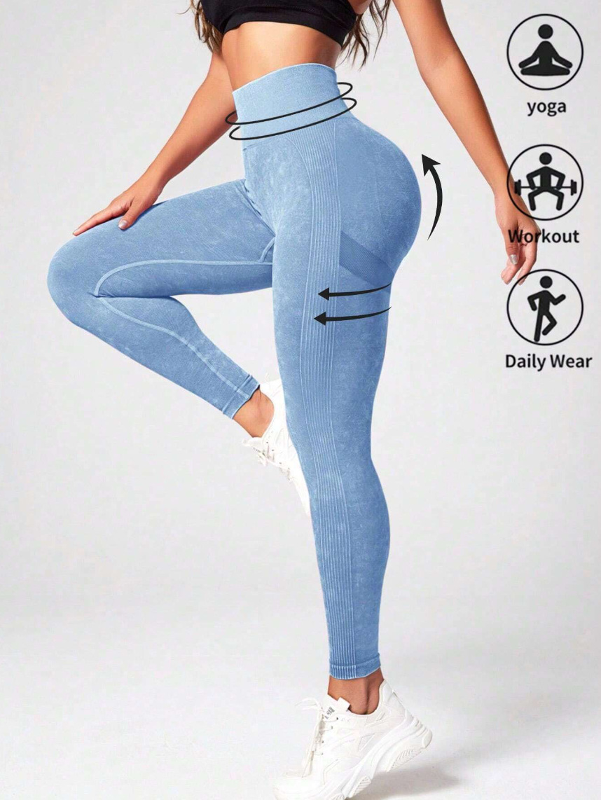 Damen Kleidung Wash Butt Lifting Scrunch Washed Nahtlose Yoga Pfirsich Hüftstrumpfhose_voghion.com