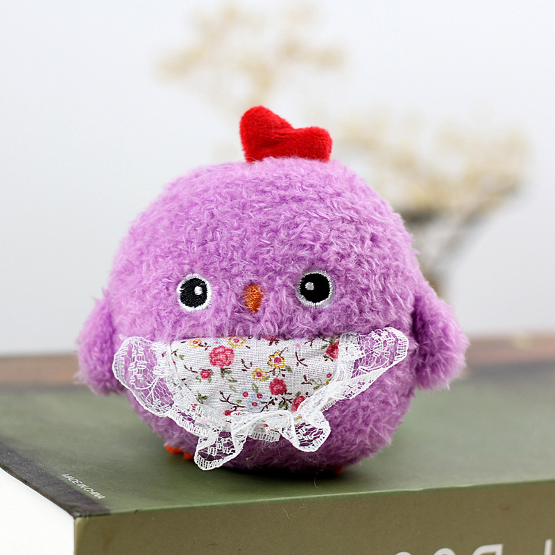 Lindo lindo pollo de peluche de juguete colgante muñeca pequeño tamaño mini amarillo pollo mochila bolsa colgante llavero al por mayor