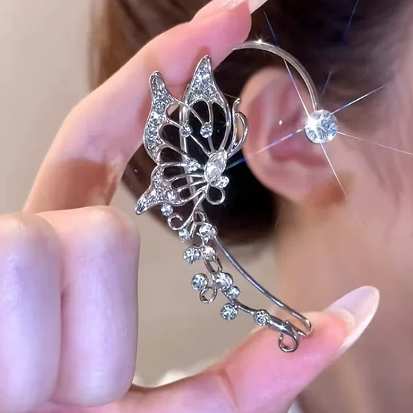 Mixed batch of fashionable hip-hop style, unique and stylish new butterfly elf earrings, ultra-fairy niche light luxury earrings