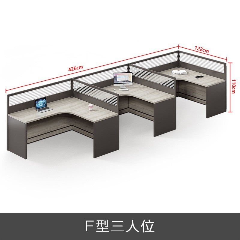 Escritorio modular para oficina – estaciones de trabajo de 4/6 personas, estilo moderno
