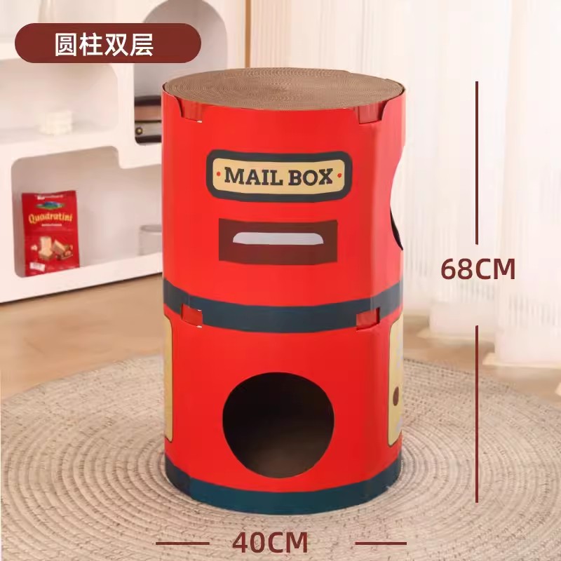 Cajada para gatos, tablero para raspar para gatos, tablero de garra de gato integrado, resistente al desgaste, sin astillas, adhesivo de pared vertical, cartón, papel corrugado, casa para gatos, garra de molienda para casa