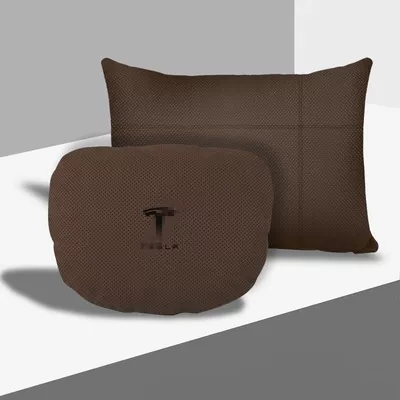 Headrest, lumbar support for Model - tesla-mocha-brown-headrest-lumbar-support-pair-standard