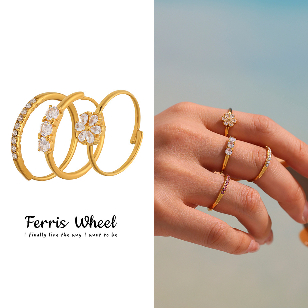 Ferris wheel with zircon drop-shaped