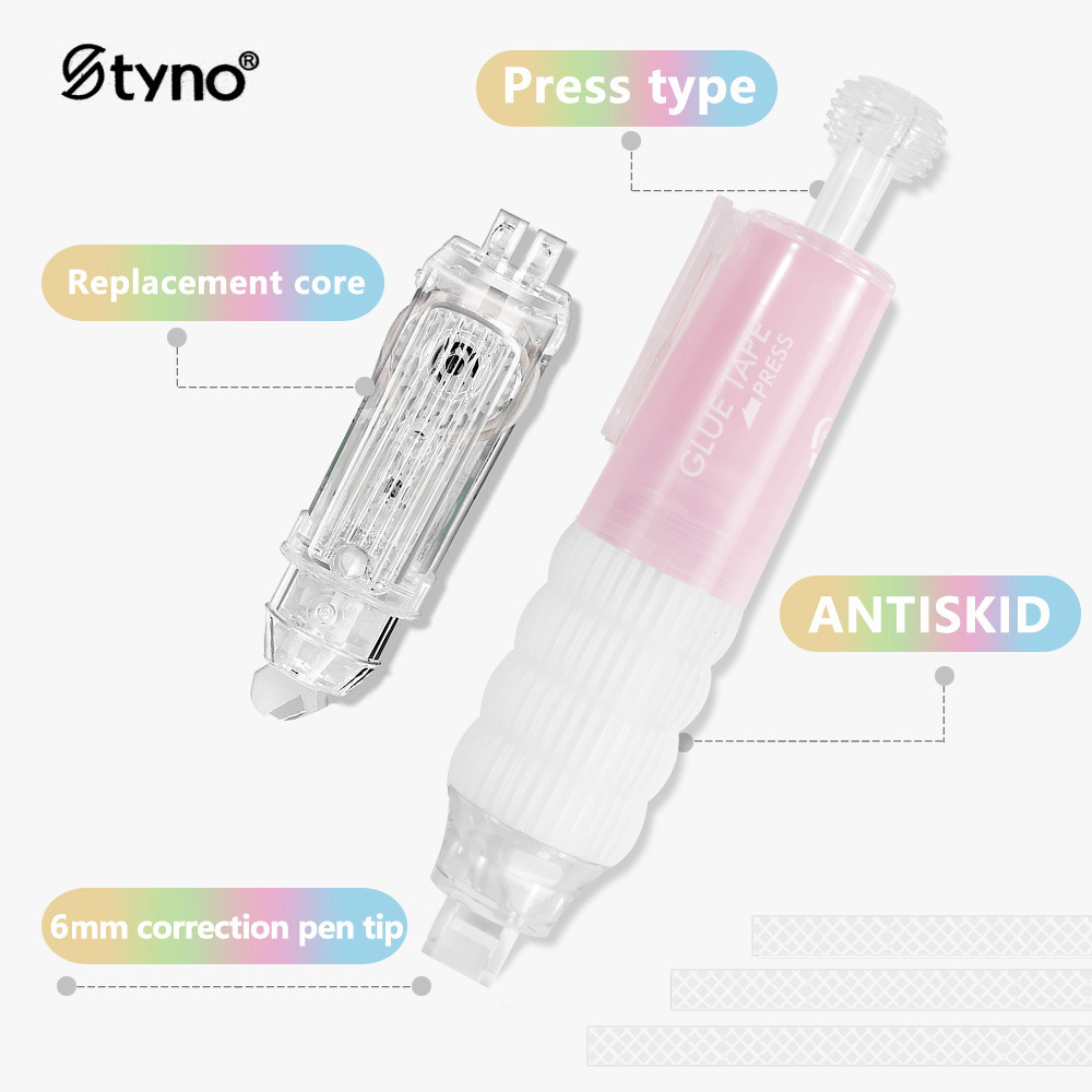 Alto valor de la cara de pulsar el punto de movimiento dispensador de pegamento para estudiantes pegados pegamento de doble cara cuentas de mano di dispensador de lápiz de pegamento cinta de punto al por mayor