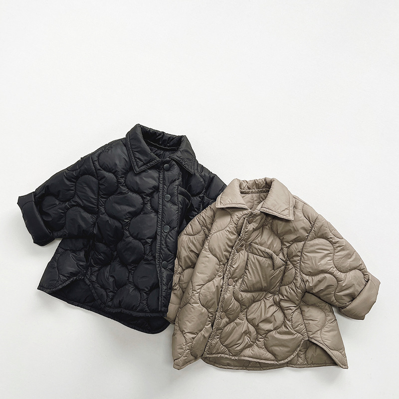 Abrigo de algodón fino estilo coreano para niños, invierno 2025, nuevo top de algodón cálido para niñas, ropa infantil tejida estilo coreano para bebés