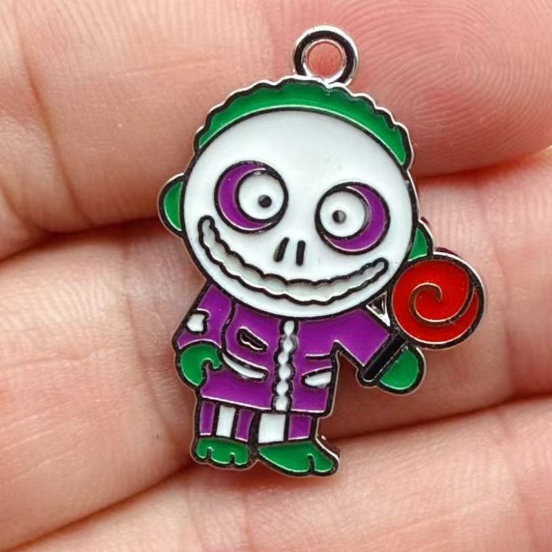 ハロウィンシリーズゴースト DIY ジュエリーアクセサリー合金オイルドリップペンダントキーホルダーイヤリングバッグペンダント|undefined