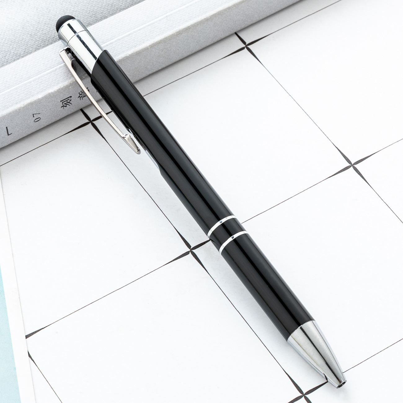 Bolígrafo de bola táctil mayorista de metal de aluminio capacitivo de mano pantalla táctil de doble propósito lápiz de capacitancia de metal