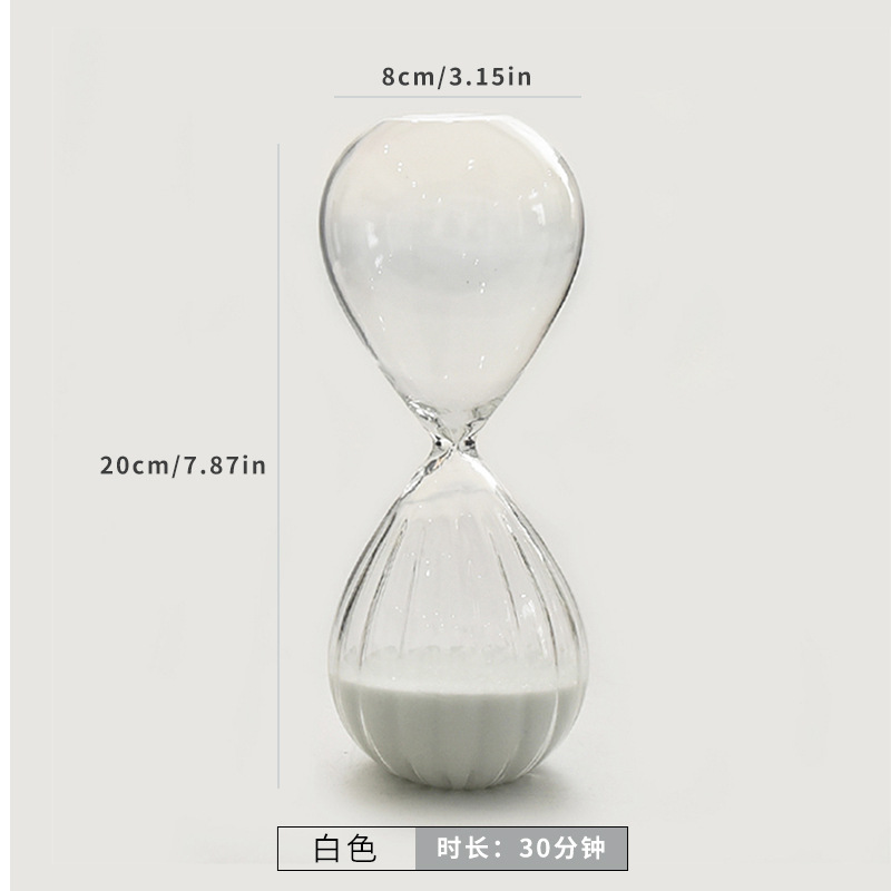 Nórdico hogar de vidrio de colores relojes de arena temporizador regalo creativo decoración para el hogar 30 minutos relojes de arena fábrica al por mayor