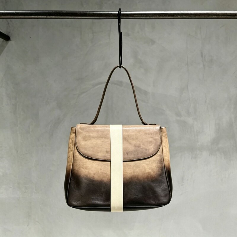 New Chinese-Style Niche Designer Handcrafted Distressed Vintage Um-Style Color-Blocking Leather Handbag New Chinese-Style Niche Designer Handcrafted Distressed Vintage Um-Style Color-Blocking Leather Handbag