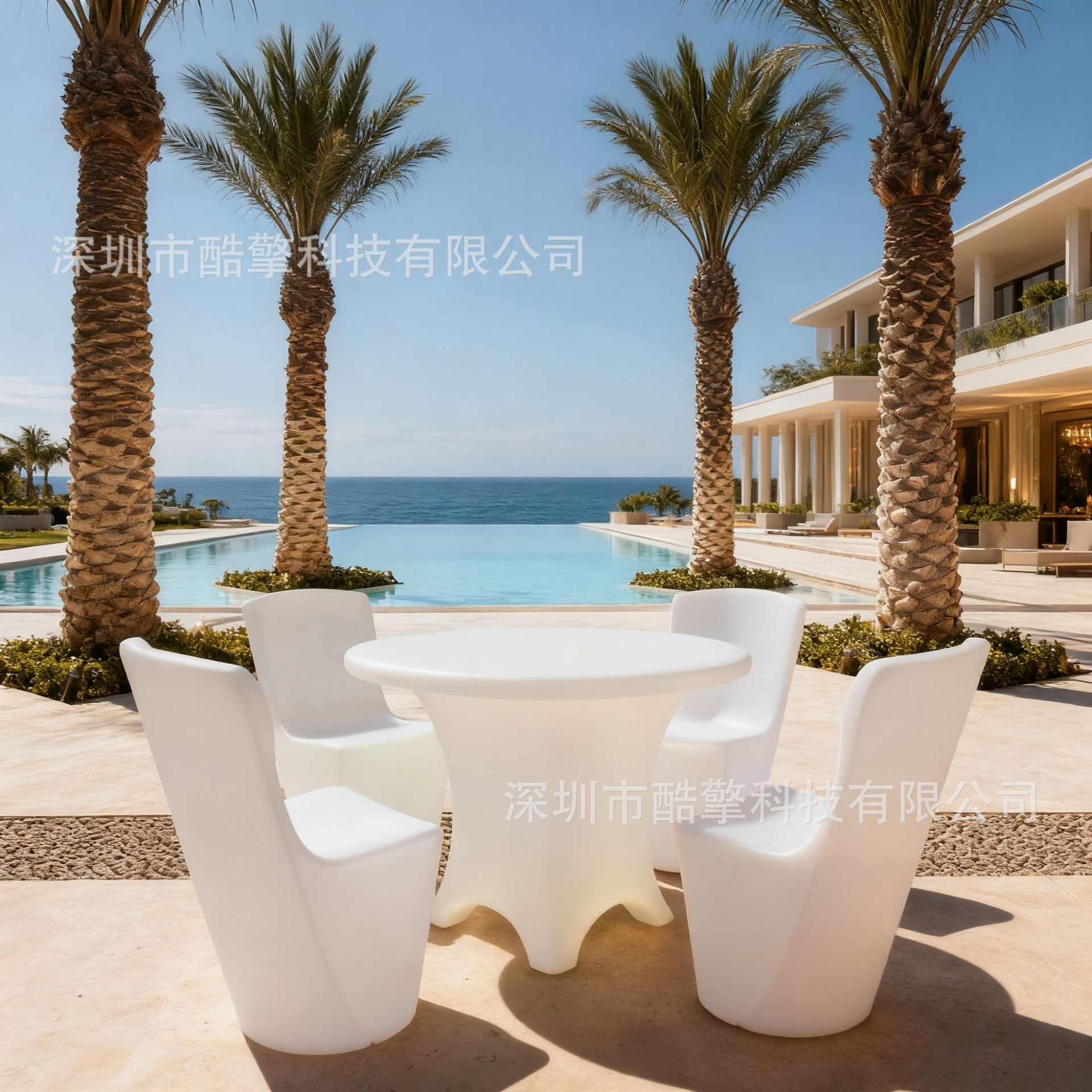 Fabricante cabello recto LED mesa de comedor sillas de mesa redonda muebles ktv colorido al aire libre impermeable rotomolding mesa y sillas de luz image 3