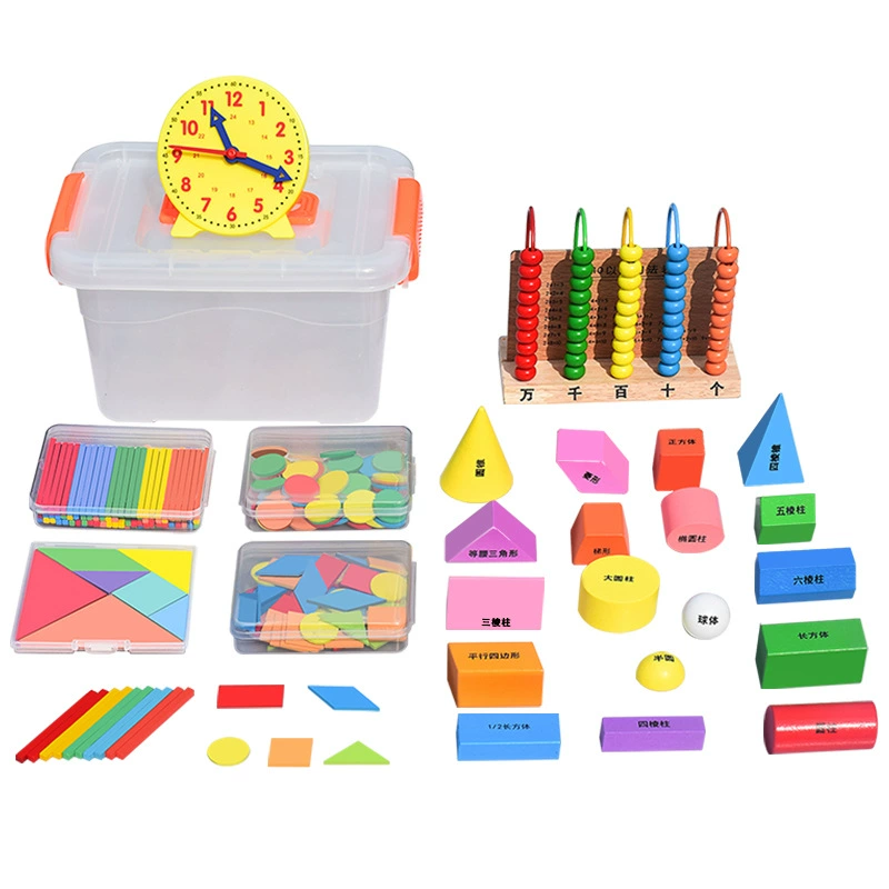 Three dimensional set for students for teaching maths, geometric teaching aids, full set