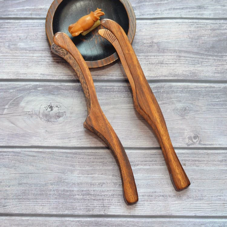 Фабрика оптовая древесная еда акация деревянный зажим хлебный буфет барбекю зажим японский салат димсам пищевая зажим