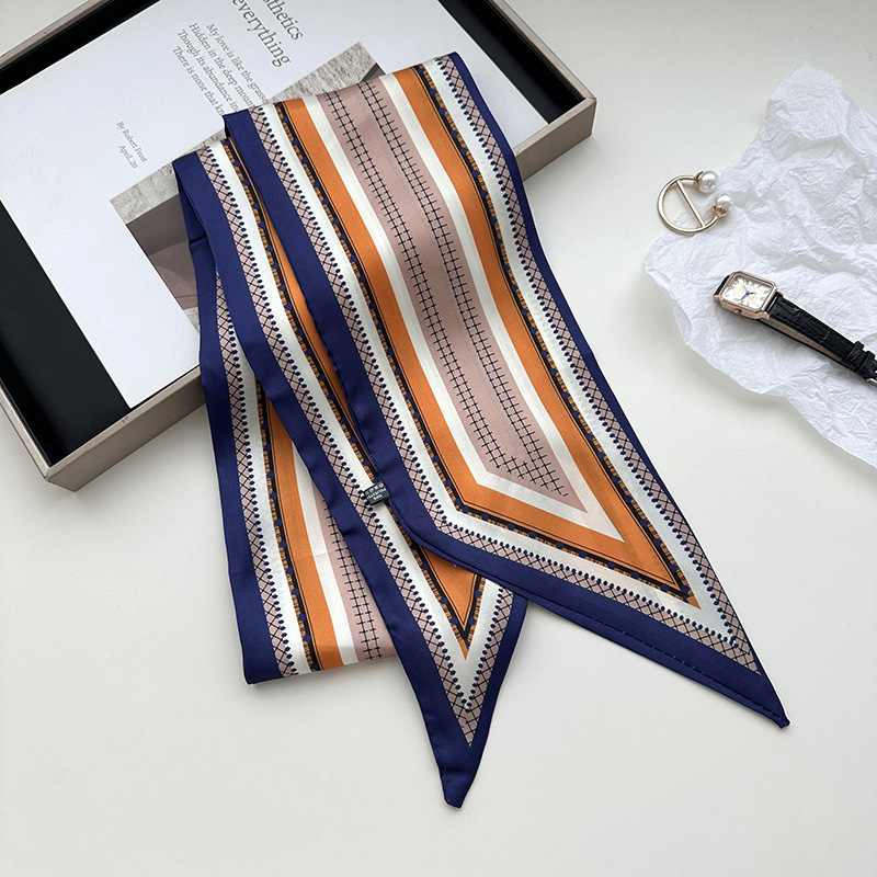 Rayas de rejilla naranja azul marino