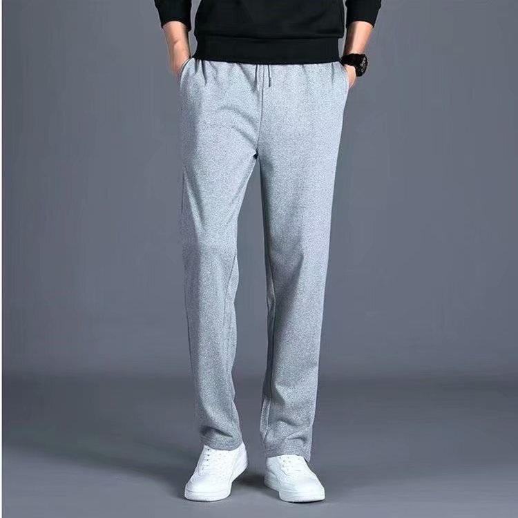 Summer new men's trousers wholesale straight solid color blank version large size casual sports pants thin solid color pants