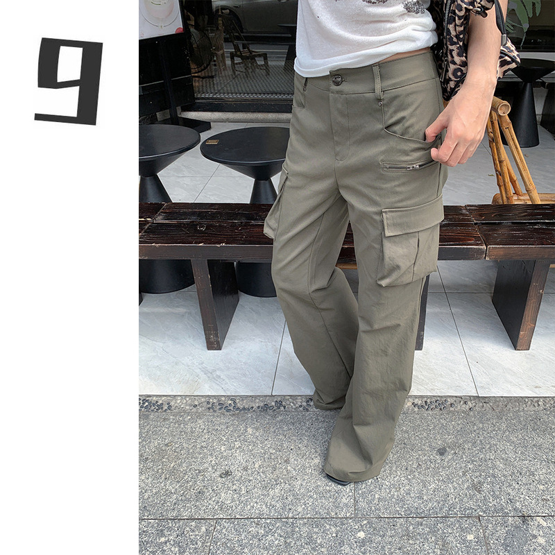 [9hour] American street overalls women's 2025 summer ins heavy industry pocket casual pants women c50220