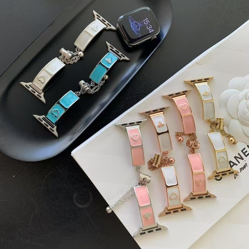 for apple iwatchs10 generation watch applewatch987SE bracelet saturn love metal strap