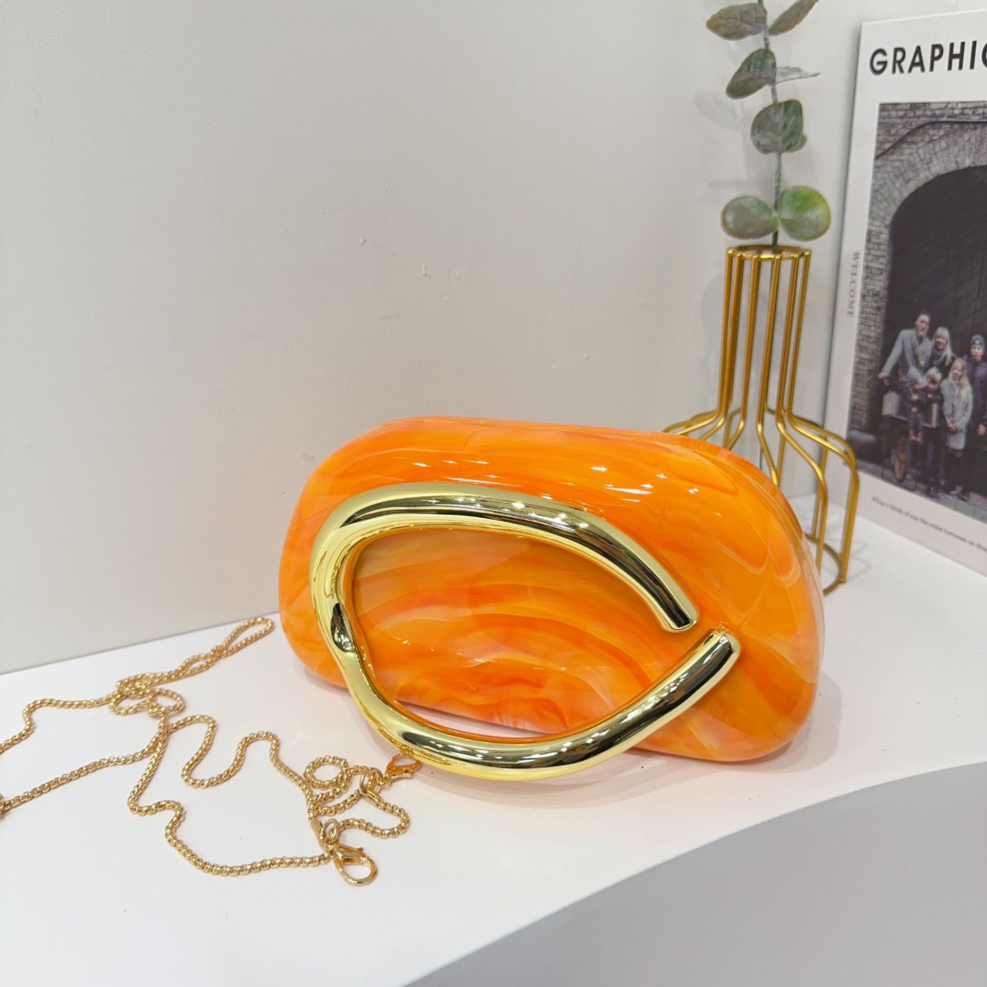 Orange, marble