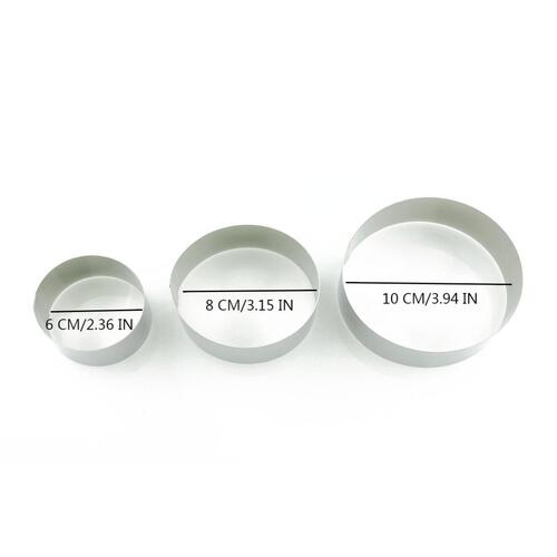 Cross-border exclusive stainless steel round mousse ring 3-piece cake ring DIY cake mold round three-piece set