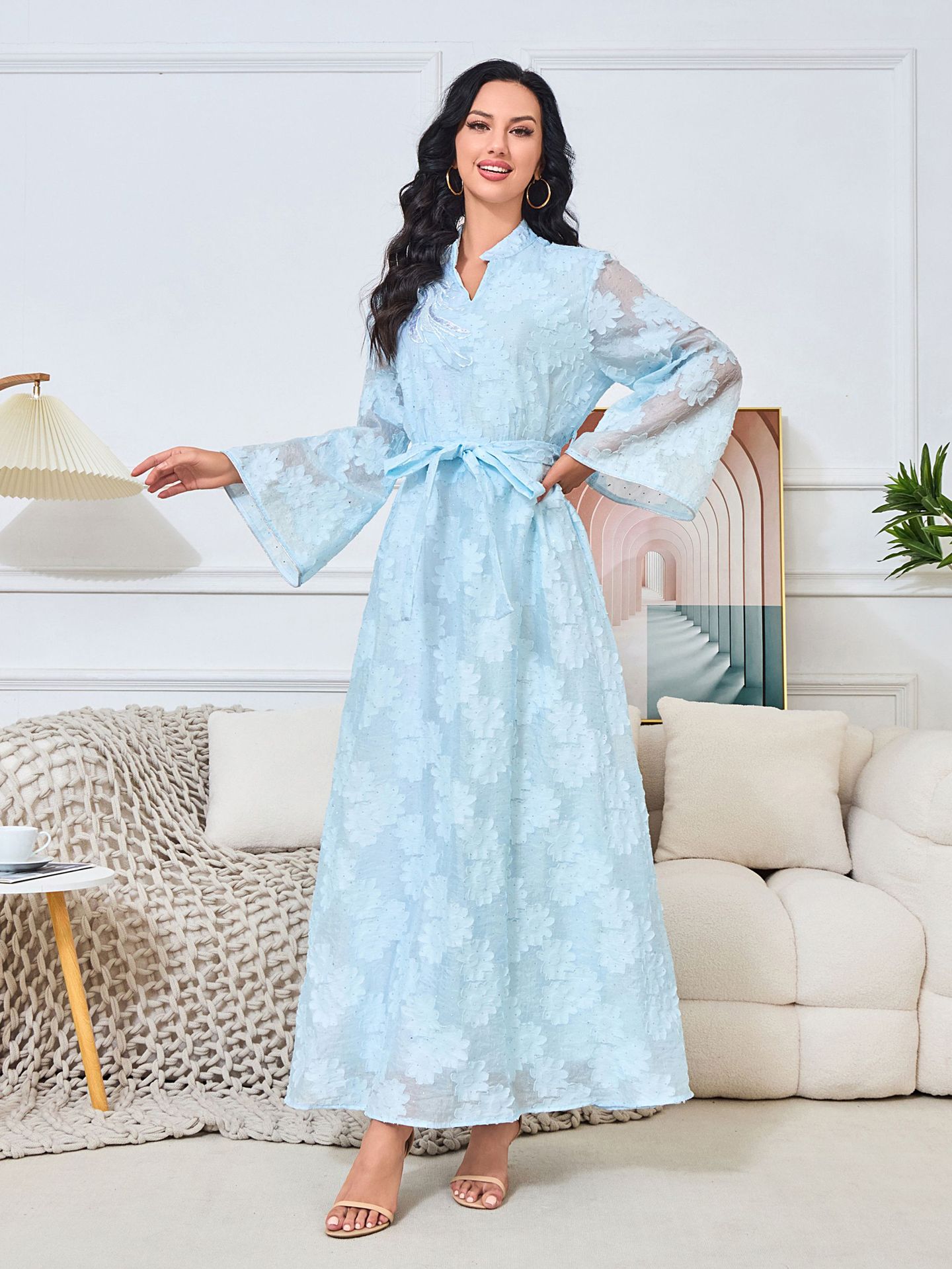 MT059 European And American Cross-border Women's Clothing, Foreign Trade Middle Eastern Apparel, Jacquard Elegant Abaya,_ecoleips.com