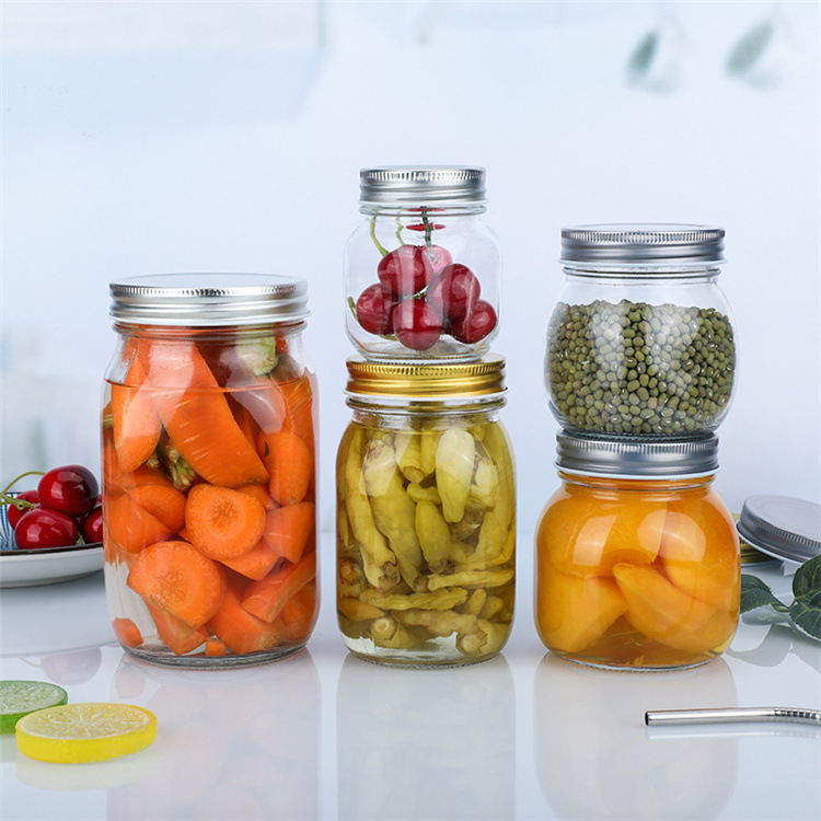 批發方圓玻璃密封儲物罐 果醬蜂蜜玻璃瓶 梅森杯奶昔烘焙店密封罐