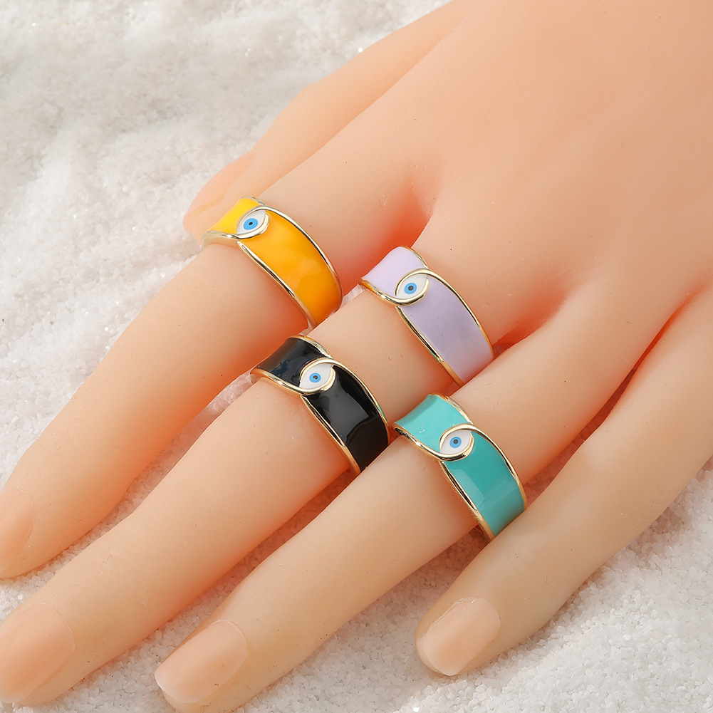 Fashion Geometric Eye Copper Open Ring Plating Copper Rings