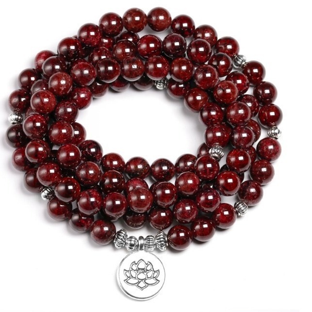 108 8mm lotus garnet yoga bracelet agate beads bracelet Amazon foreign trade 108 8mm lotus garnet yoga bracelet agate beads bracelet Amazon foreign trade