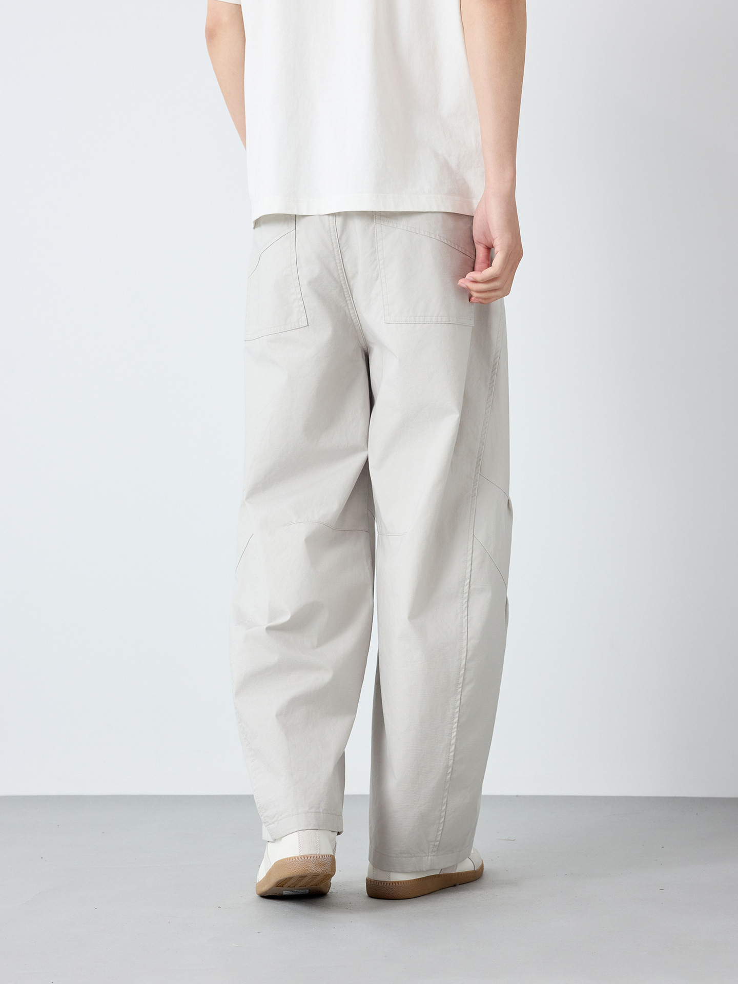 Quần dài nam phong cách Mỹ ống rộng cotton mềm mại — đen