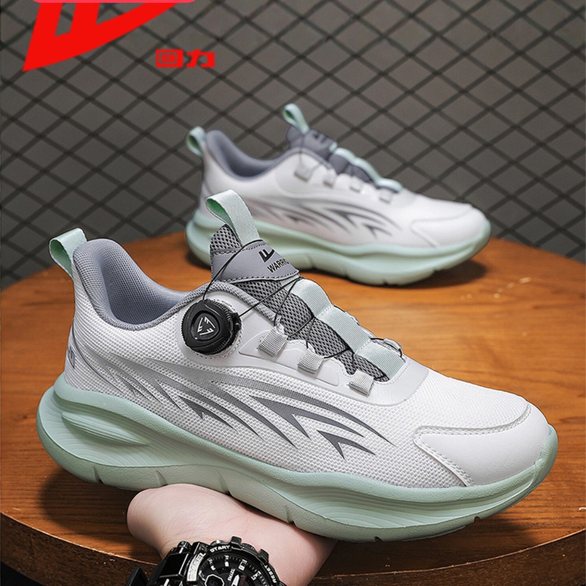 Pull-Back Sports Shoes for Men 2025 New Autum Breathable Lace-Free Shock-Absorbing Lightweight Running Shoes Rotating Button m