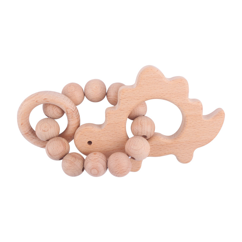 Nuevo bebé suministros de dibujos animados animal pájaro elefante teether juguete calmante bebé haya pulsera molar