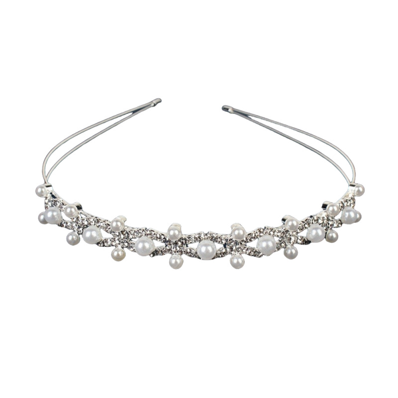 Comercio exterior transfronterizo coreano nupcial forma simple foto tocado perla rhinestone dulce diadema de diamante japonés y coreano diadema