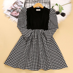 Ladies' Spring Dress, New College Style Children's Skirt, Spring and Autumn Season Striped Long-Sleeve Princess Dress, Foreign Trade Children's Clothing